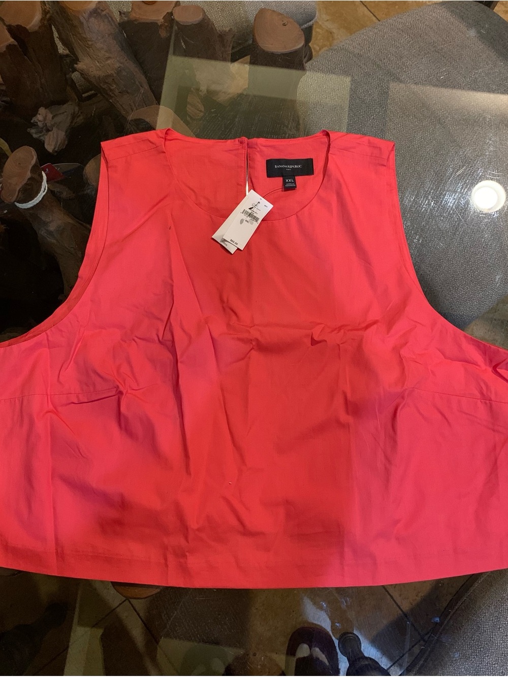 Banana Republic Coral Pink Cropped Sleeveless Tank